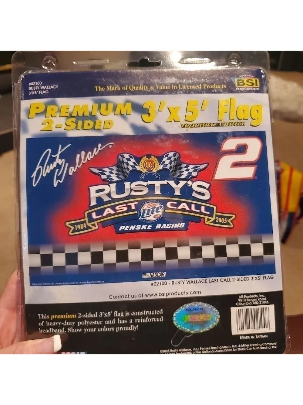 NASCAR Rusty Wallace #2 Last Call Fan Racing Duffle Gym Bag T-Shirt & Flag